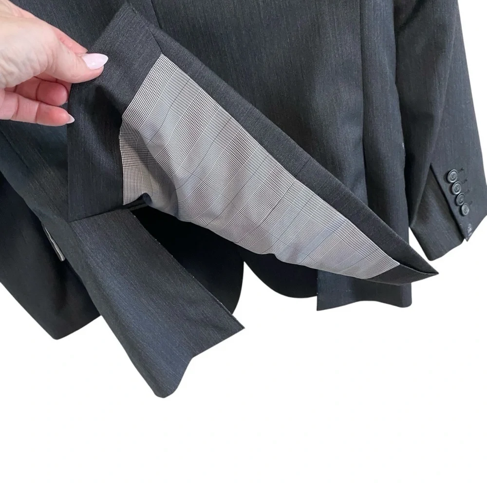 EGARA Slim Fit Wool Charcoal Gray Dress Coat - 34 Short Indonesia